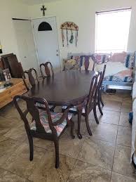 ETHAN ALLEN TABLE AND 6 CHAIRS, LIKE NEW!!! 2 EXTRA LEAVES ...