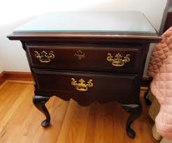 Sumter Cabinet Co. Solid Cherry Designer Double Drawer Bedside Table 24"x27" | EstateSales.org