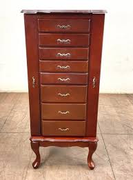 Sold at Auction: Queen Anne Style Cherry Finish Jewelry Chest