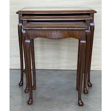 Mahogany Nesting Tables with Glass Top, 1890, Set of 3 ...