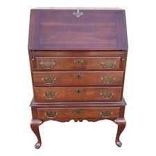 Kling Colonial Queen Anne Cherry Secretary Desk | Chairish