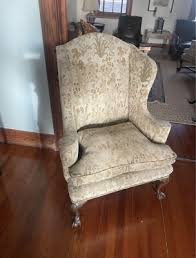Kittinger Chippendale Style Mahogany Ball & Claw Wing Chairs ...