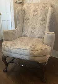 Mahogany Queen Anne Upholstered Arm Chair By Hancock & Moore
