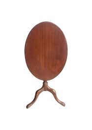 1940s Mahogany Oval Tilt-Top Tripod Candle Stand Side Table ...