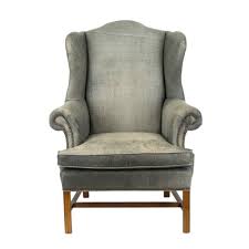 LEXINGTON Wing Chair in Gray Leather Upholstery | Grandview Mercantile