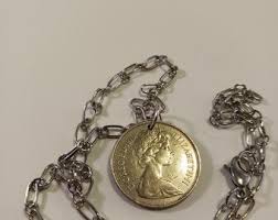England Coin Necklace, Pendant Necklace, Year 1970, # 24 - Etsy