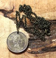 Kotuku Coin Necklace - New Zealand - White Heron - 1990 - Bird Charm #N465 - Etsy