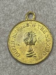 Queen Elizabeth the Second Gold Necklace Pendant Medal Charm ...