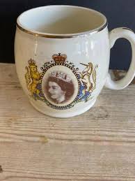 1953 Coronation Mug Cup Queen Elizabeth Gale Made ...
