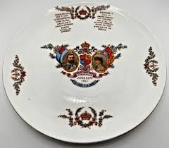 TUSCAN CHINA KING GEORGE V QUEEN MARY CORONATION 1911 PLATE ...
