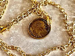 France Coin Necklace French Pendant 50 Centimes Liberty ...