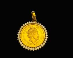 22kgold Antique Vintage Pendant-gold Coin Pendant-vintage ...