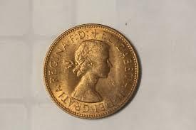 1962 Great Britain 1/2 Penny Roll Of 40 Uncirculated Bronze Coins