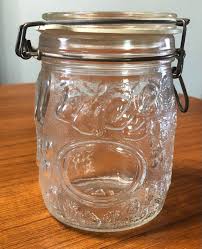 TC Wheaton Glass Mason Style Jar Canister Embossed Fruit ...