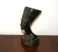 Black Stone Bust Ancient Egyptian Queen Nefertiti ...