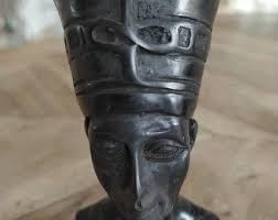 Egyptian Art. Statuette/bust of Nefertiti. in Carved Black Stone ...