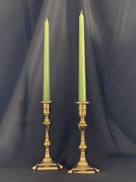 Vintage Brass Taper Candlestick Valsan 7.5” Weighted Pair | eBay