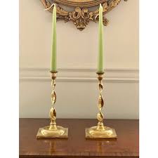 1970s Mottahedeh Solid Brass Twist Candle Holders - a Pair ...