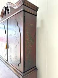 An Antique Red Chinoiserie Bookcase Cabinet or Hutch – The ...