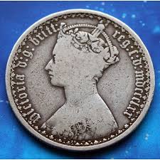 1870 MDCCCLXX Queen Victoria Silver 92.5% Gothic Florin ...