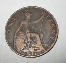 England 1 One Penny coin 1917 (1911-1926) King George V United Kingdom | eBay