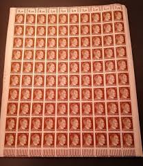 WWII Third Reich Hitler Head 3 Pfennig Mi.782 Complete Sheet ...