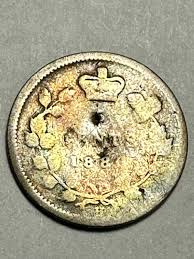 1880-H Canada 5 Cents Queen Victoria Canadian (.925) Silver ...