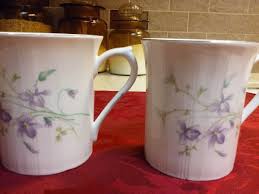 2pcs Royal Devon England Mugs, Purple flowers w/ gold trim ...
