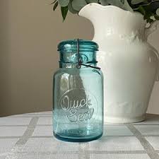 Vintage Aqua Quart Quick Seal Preserve Mason Jar Canning Storage Glass Lid Bale Top #10 - Etsy UK