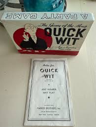 Game of the Hour Quick Wit ~ 1938 Box + Rules Parker ...