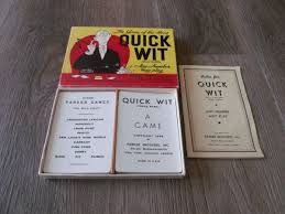 VINTAGE 1938 PARKER BROTHERS QUICK WIT PLAYING CARD GAME ...