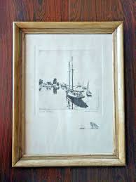 Lionel Barrymore QUIET WATERS Wood Frame Talio-crome ETCHING ...