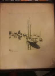 Vintage Etching "Quiet Waters" By Lionel Barrymore in Period ...