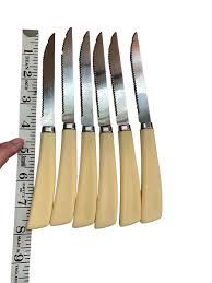 Quikut Kitchen Knives (Set of 6) Steak Ivory/Cream Handle 4 ...