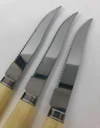 Vintage Quikut Stainless USA Kitchen Steak Knives w/ Ivory ...