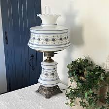 Quoizel Inc. 1973 Abigail Adams Vintage #1962 - 4 1/8" 2 Lights - Very Large Blue and Milk Glass Hurricane Table Lamp and Night Light - Etsy Ireland