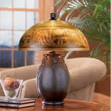 Quoizel Grove Park 2-Light Table Lamp – Handcrafted Art Glass Desk Lamp with Wood Base, Geometric Iron Accents, and Soft Ambient Lighting – Vintage Lamp for Bedrooms, Living Rooms, or Offices - Amazon.com