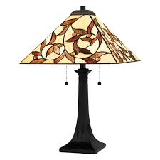 UQL7011 Northwich Tiffany Table Lamp with Natural Style ...