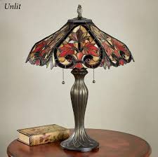 Whispering Foliage Tiffany Style Stained Glass Table Lamp