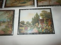 8 Vintage ART DECO Metal Picture Frames w/ Original Prints Holds 4” x 5” | eBay