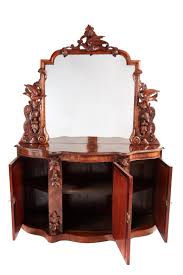 19th Century Antique Victorian Mirrored Carved Walnut ...