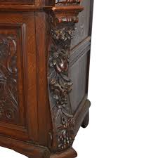 English Carved Oak Sideboard Buffet with Liquor Tray For ...