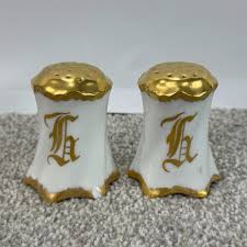 R.C. Bavaria Salt & Pepper Shaker Set Hand Painted Gothic H ...