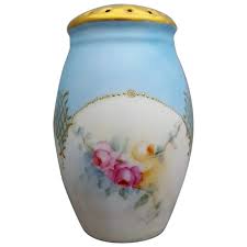 Hand Painted Roses Porcelain Sugar Shaker Muffineer Gilt ...