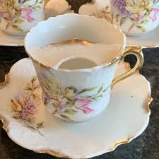 Set Of 5 ANTIQUE Wheelock China Germany Ornate Teacups ...