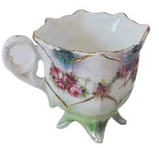 Antique Victorian Footed Hand Painted Roses Porcelain ...