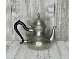 Vintage Royal Holland Pewter Teapot Ebony Handle Daalderop ...