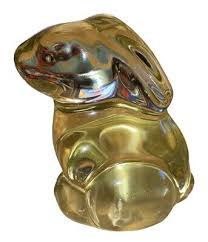 Bunny Rabbit Glass Figurines Paperweight Yellow Murano Glass ...