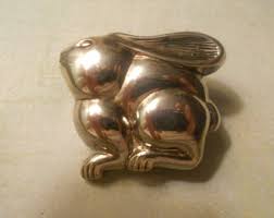 Silver Bunny Rabbit Brooch Pin or Pendant - Great Easter ...