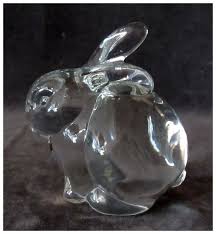 Vintage Glass Bunny Rabbit Paperweight - Small Figural Desk ...